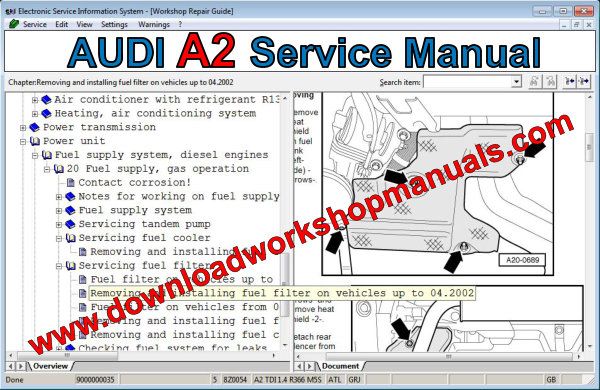 audi a2 service  manual